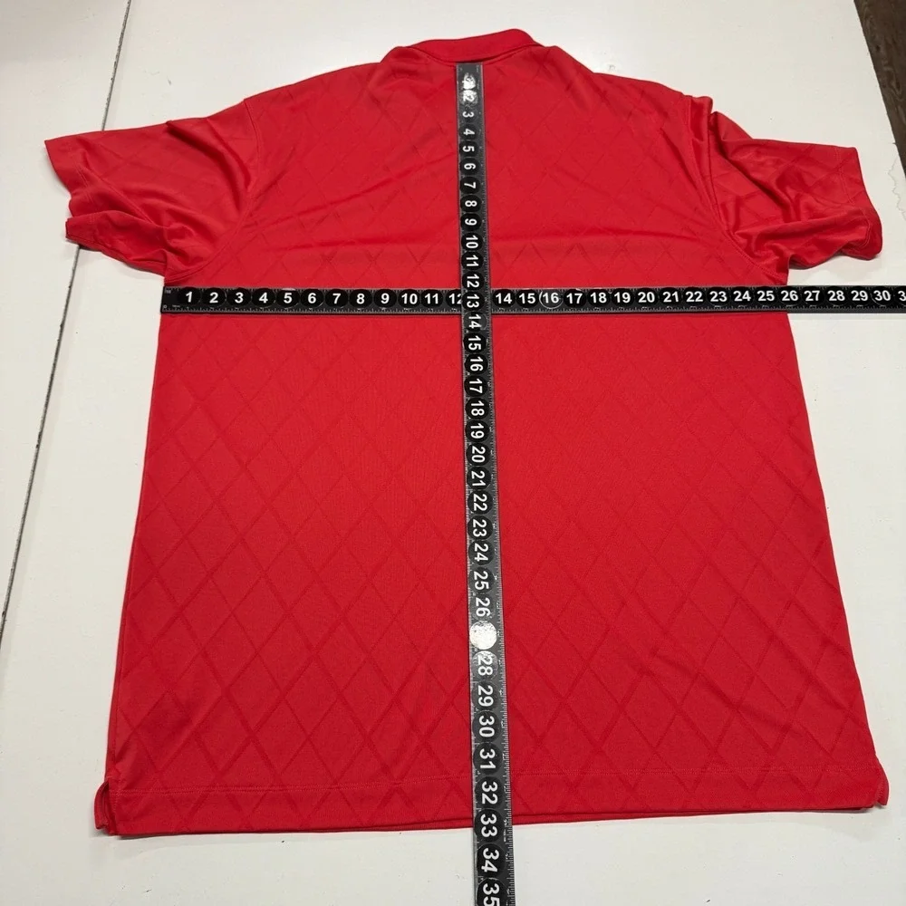 Nike Shirt Mens‎ XXL Red Fit Dry Diamond Pattern Short Sleeve Golf Polo